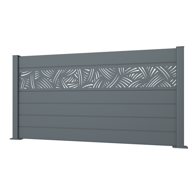 Lame décorative JUNGLE pour clôture CLOSIUM, Gris, l. 200 x H. 30 cm