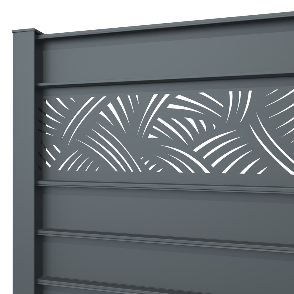 Lame décorative JUNGLE pour clôture CLOSIUM, Gris, l. 200 x H. 30 cm - 3