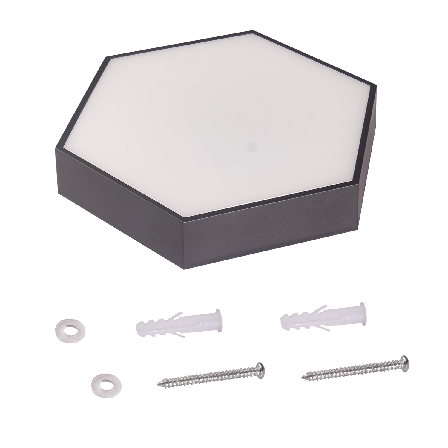 Plafonnier LED salle de bain Gunza, D.25 cm 1700 lm blanc neutre, noir Inspire - 6