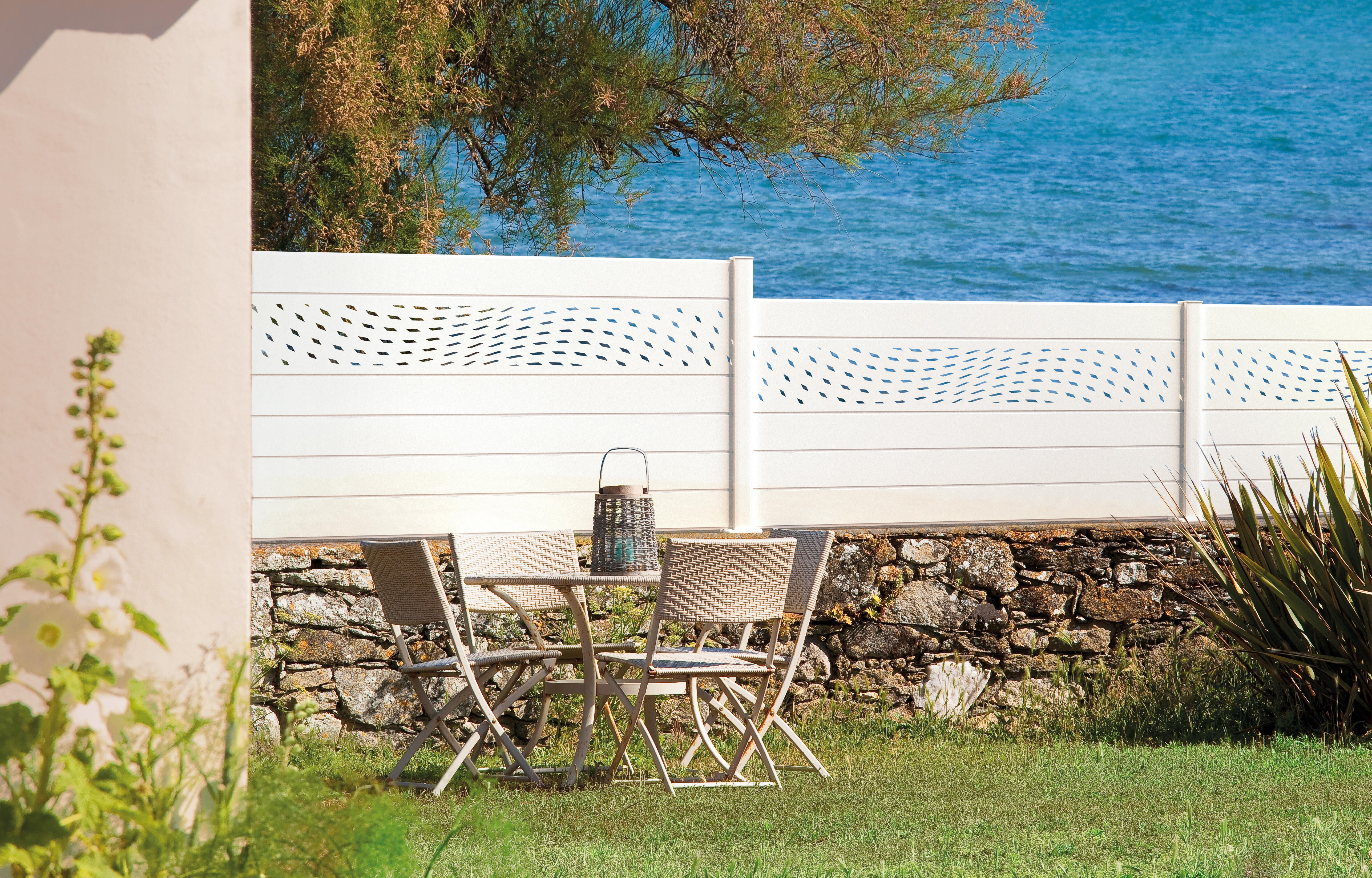 Lame de clôture aluminium pleine CLOSIUM, Blanc l. 200 x H. 150 cm - 2
