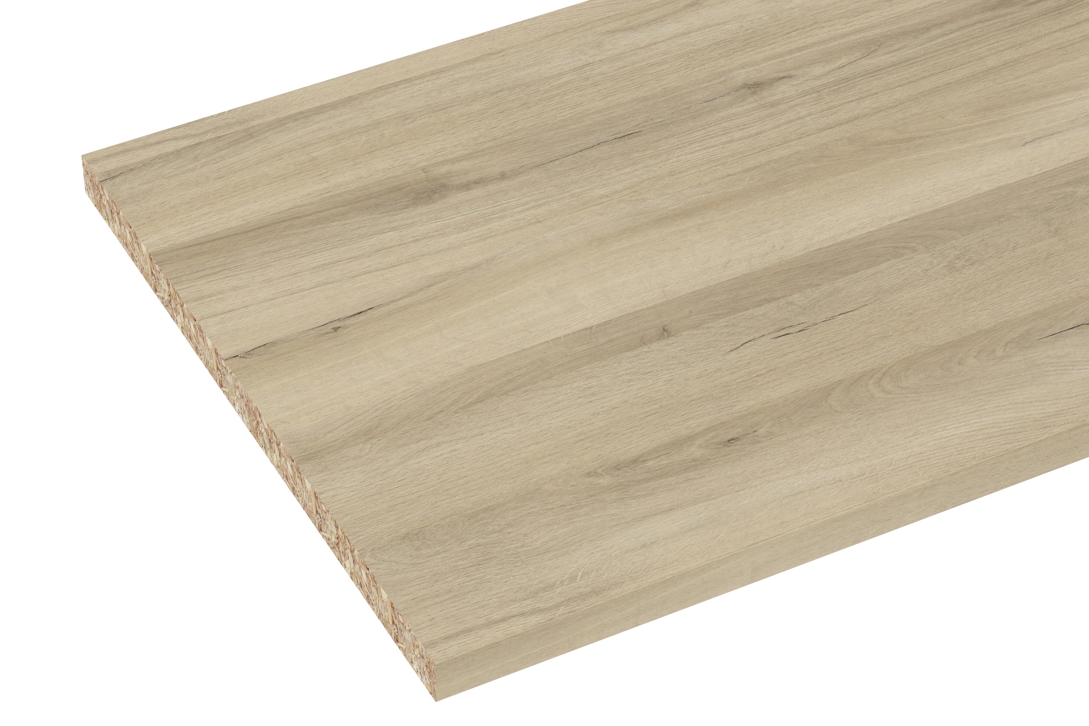 Tablette aggloméré mélaminé bois blanchi, L.120 x l.30 cm x Ep.18 mm - 3