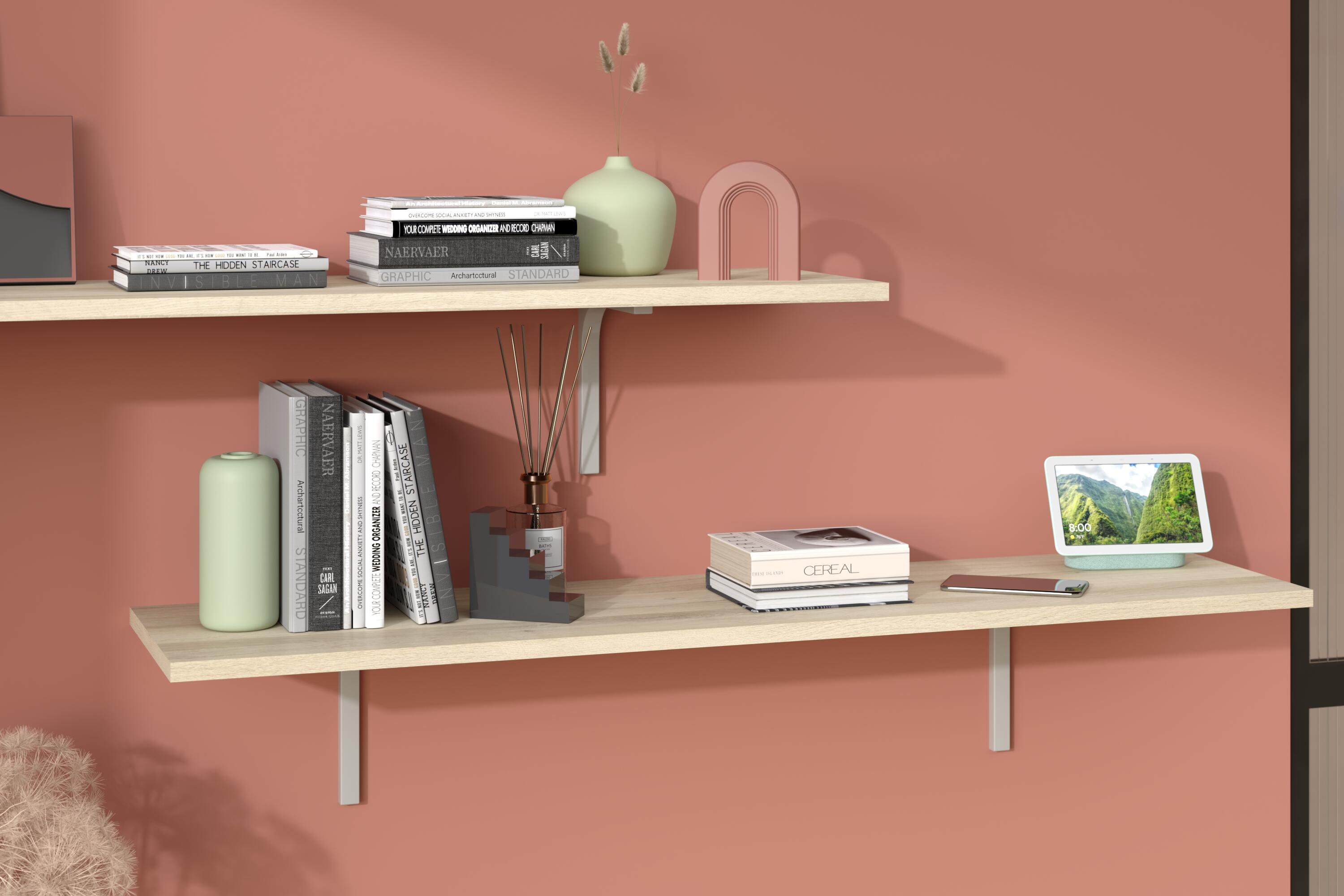 Tablette aggloméré mélaminé bois blanchi, L.250 x l.40 cm x Ep.18 mm - 7