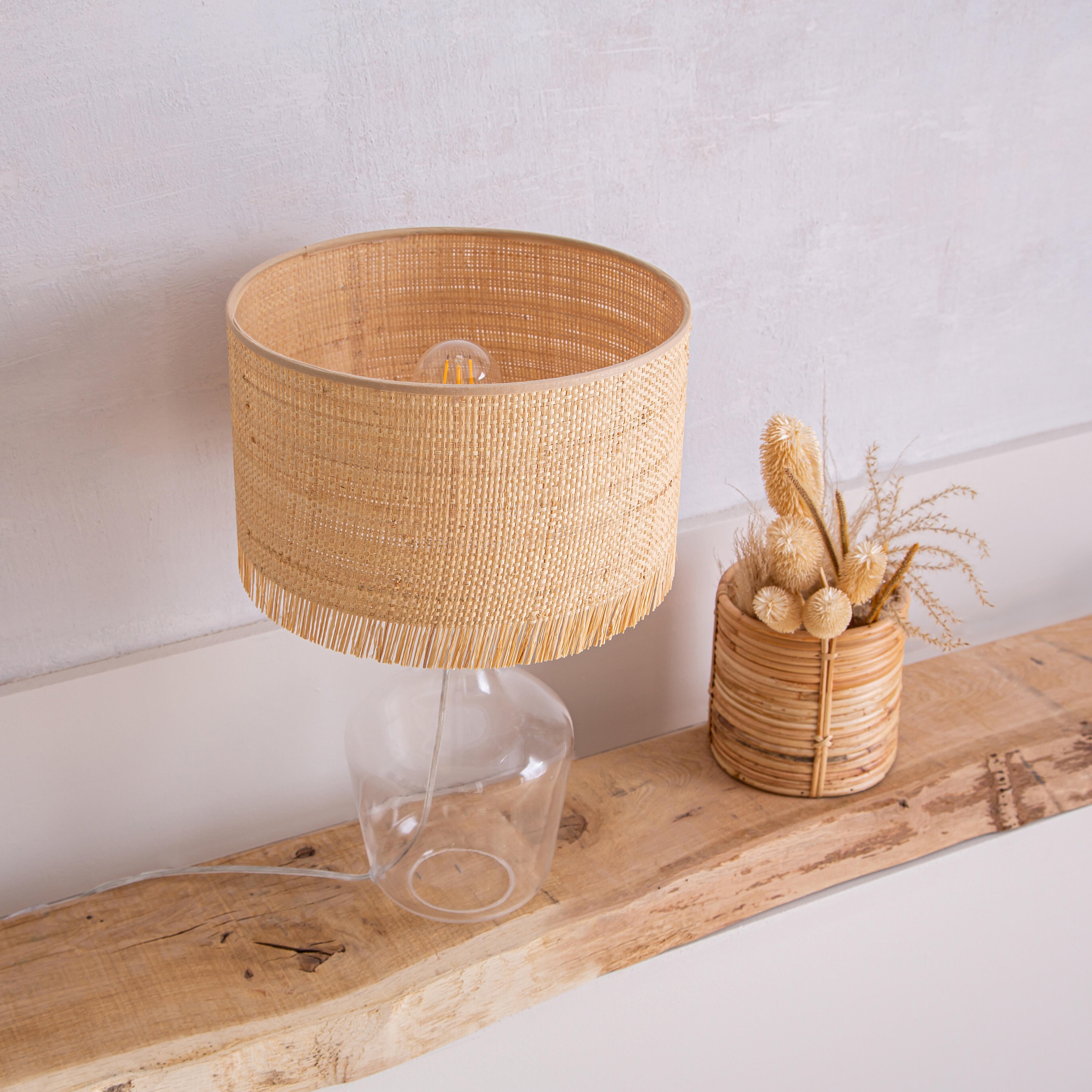 Candeeiro de mesa IBIZA E27 CRISTAL & RAFIA - 12