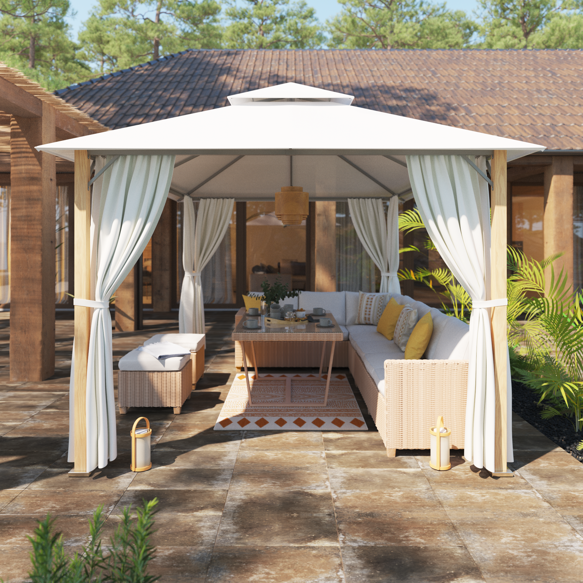 Cadeirão de rattan NATERIAL MEDENA CAFÉ NATURAL - 5