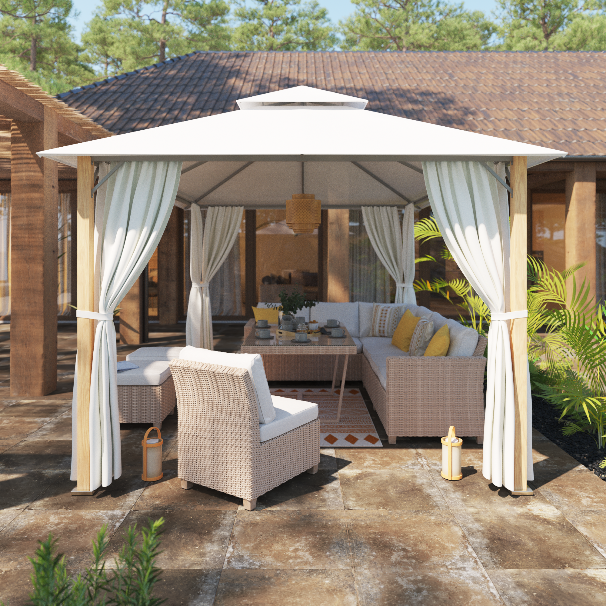 Cadeirão de rattan NATERIAL MEDENA CAFÉ NATURAL - 3