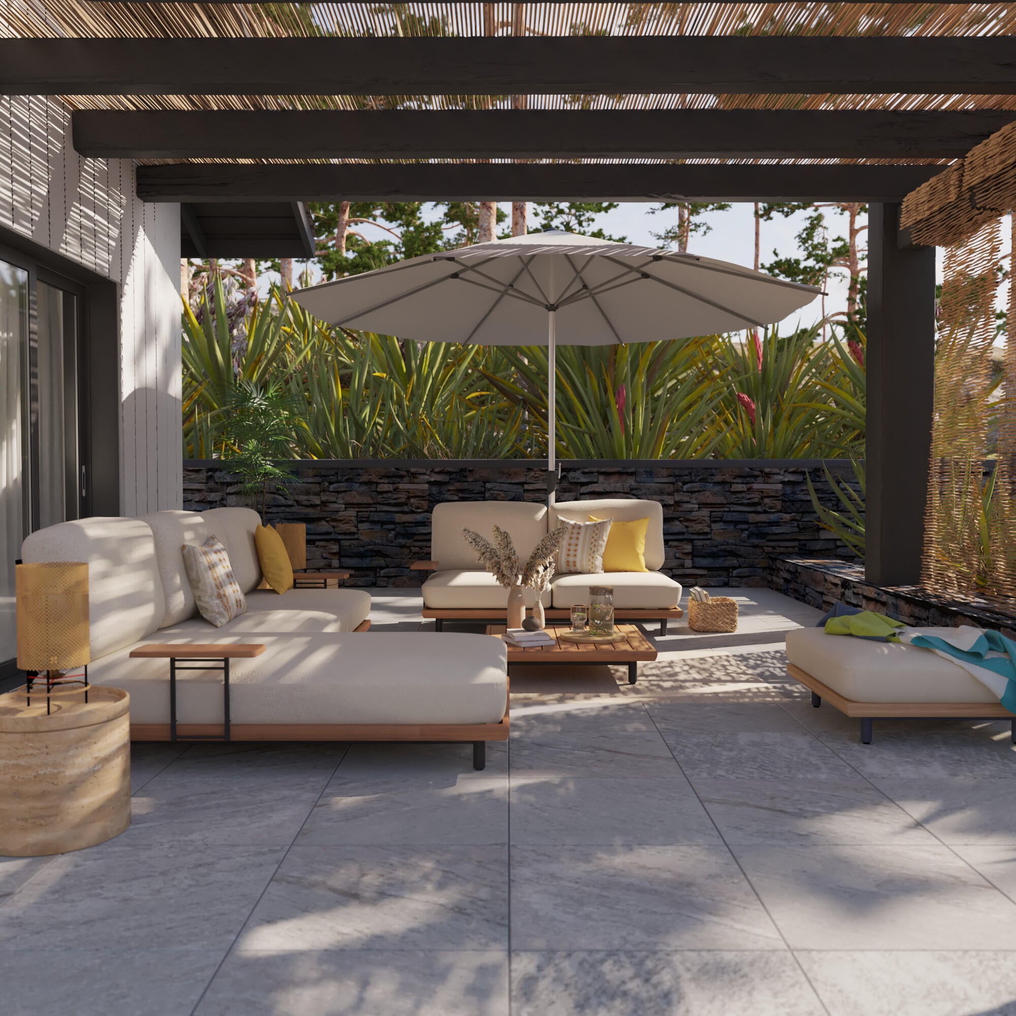 Conjunto de muebles de jardín calisto de teca para 4 personas