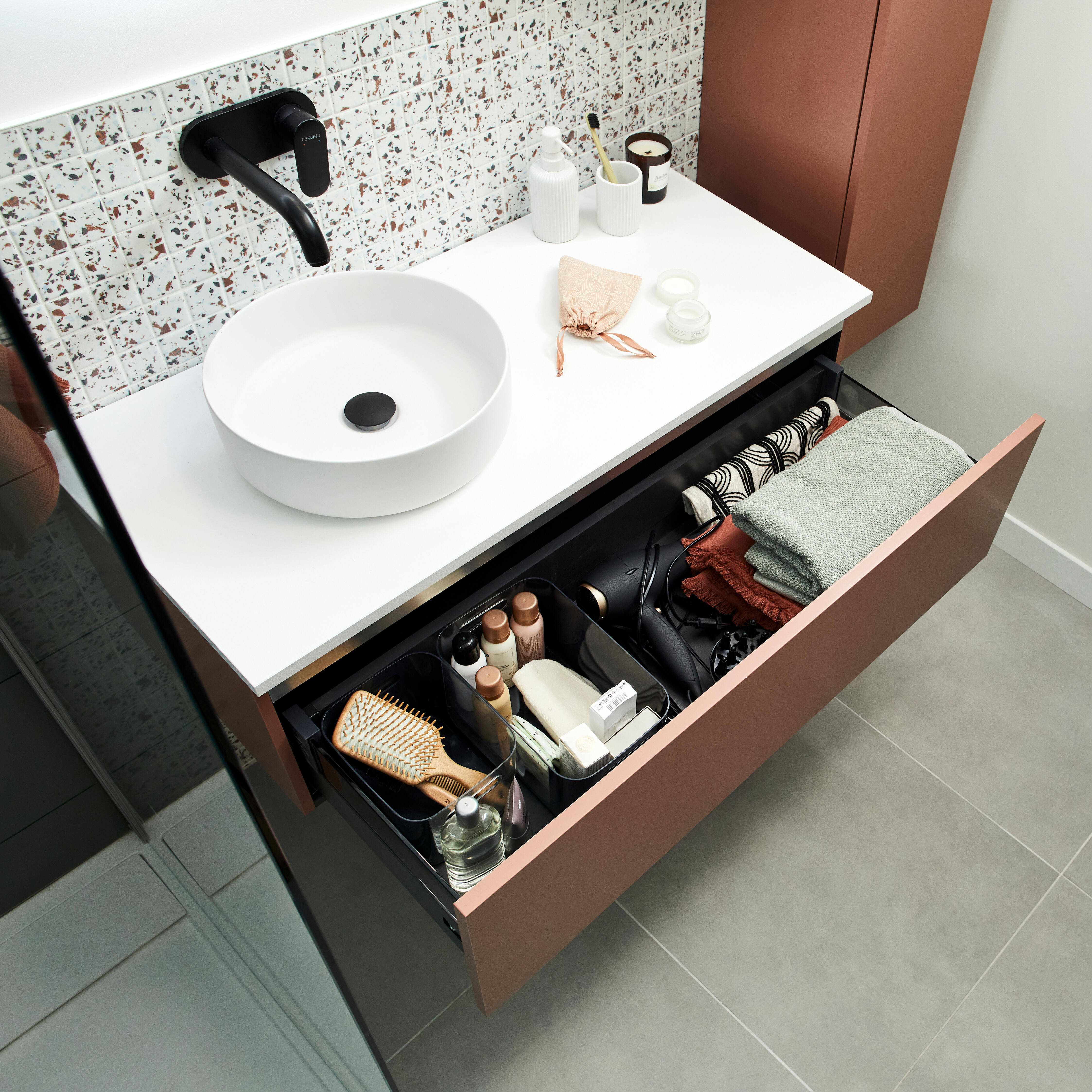 Vasque à poser céramique rond Studio Diam.37 cm blanc mat - 3