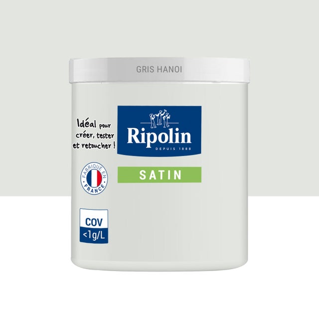 Testeur peinture mur, boiserie, radiateur gris hanoï satin RIPOLIN , 75ml