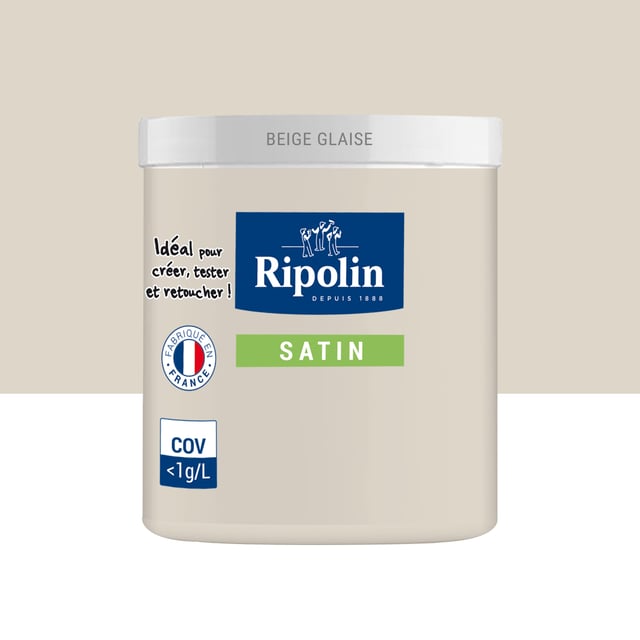 Testeur peinture mur, boiserie, radiateur beige glaise satin RIPOLIN , 75ml