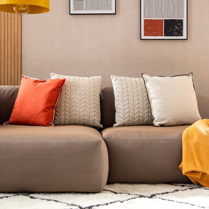 Salón con textiles
