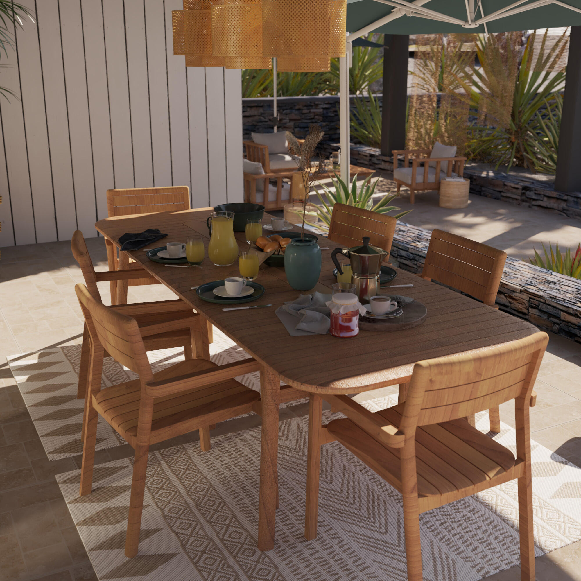 Fauteuil de jardin NATERIAL en teck marron - 6