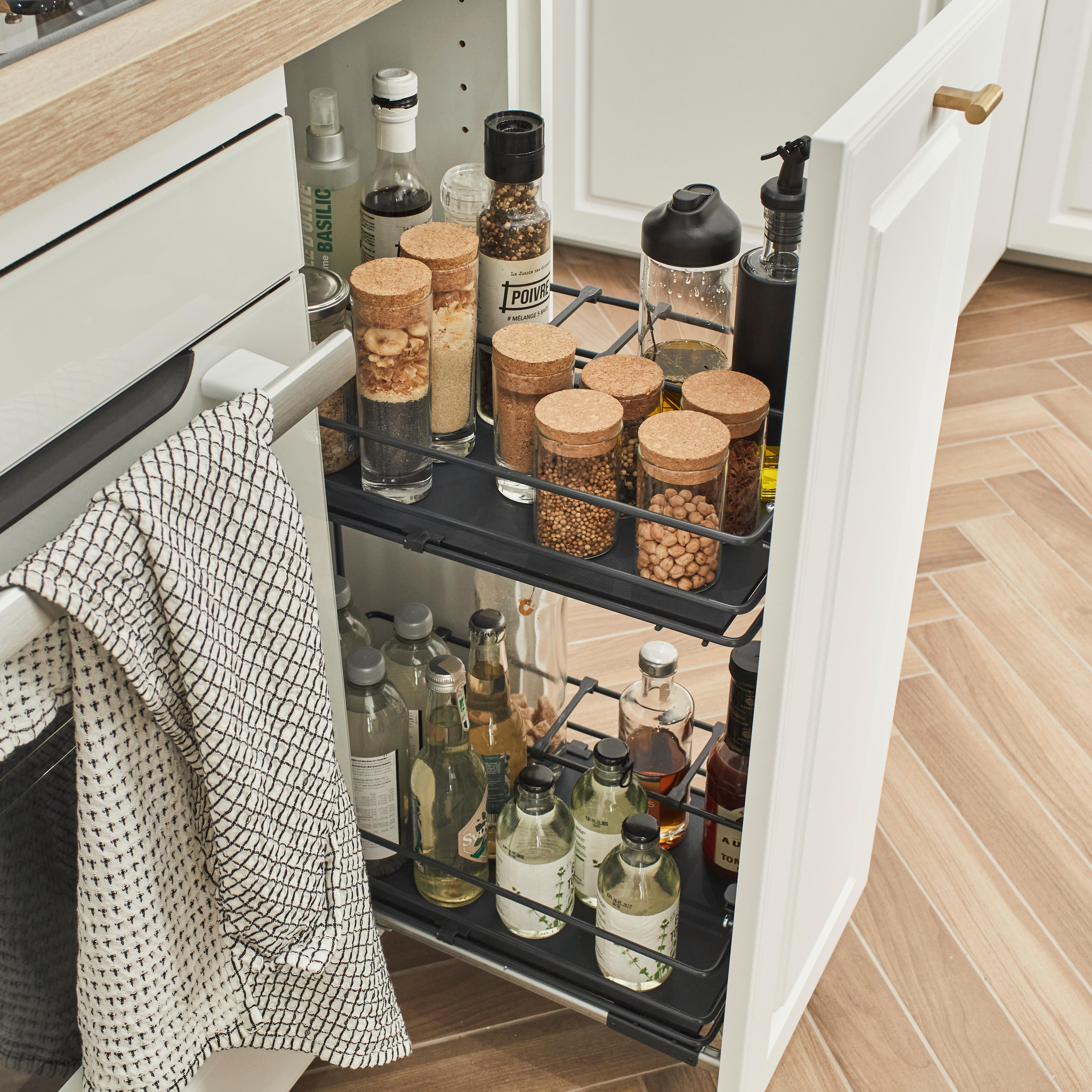 Rangement coulissant pour meuble l.30 cm / colonne l. 30 cm - 5