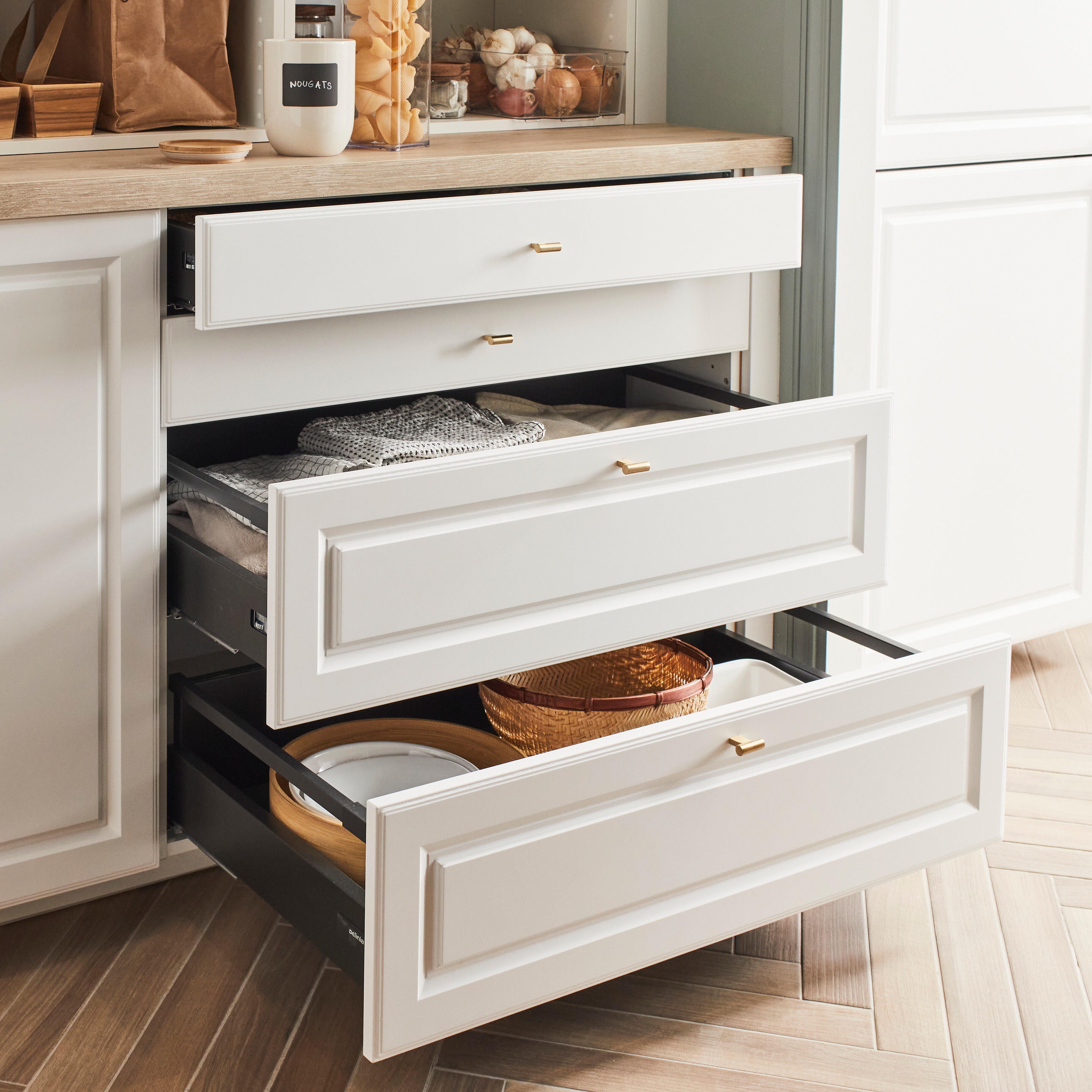 Tiroir pour caisson DELINIA ID gris anthracite H.18.4 x l.86.8 x P48.3 - 6