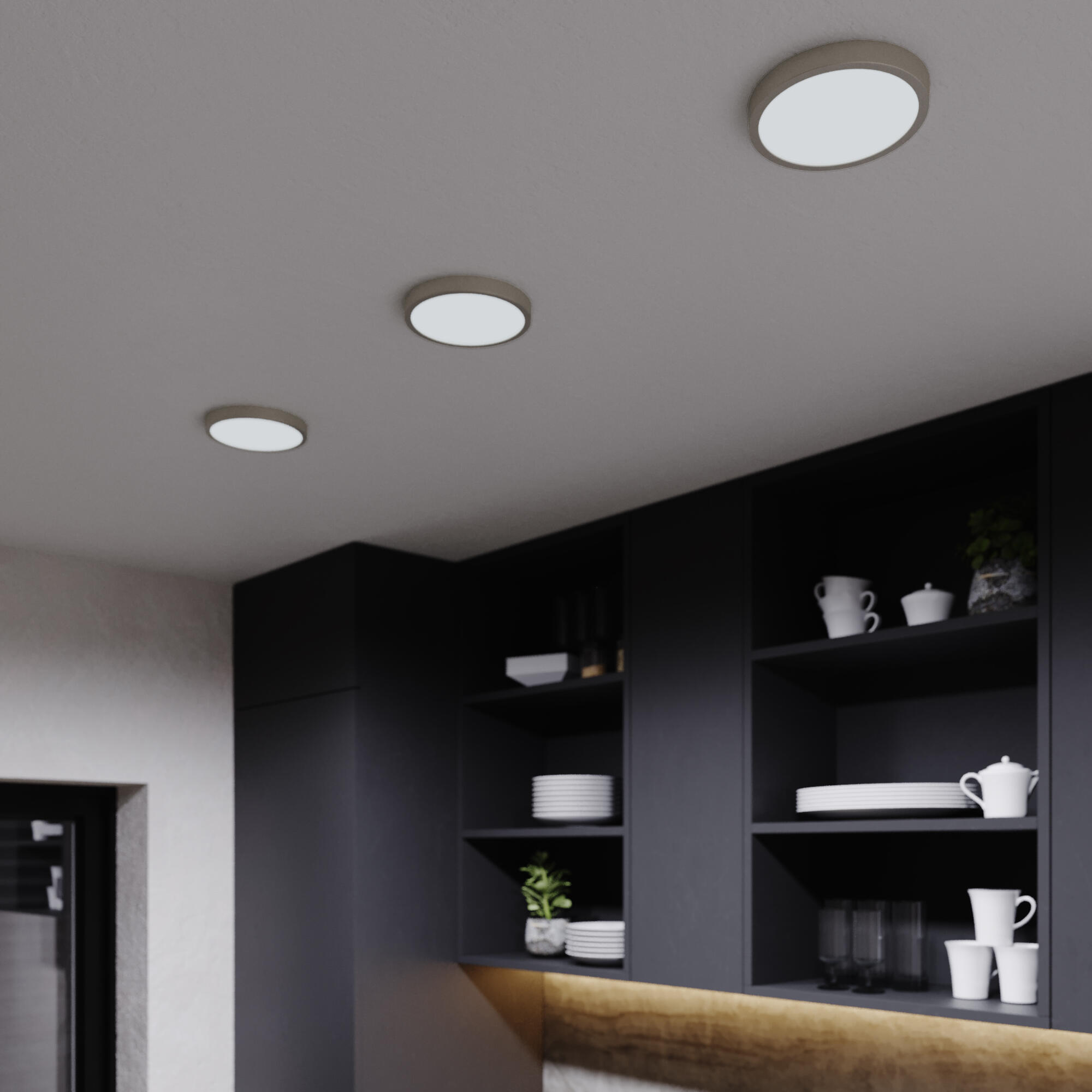 Foco de superficie redondo Sanoa IP44 2000lm cinzento Inspire - 4