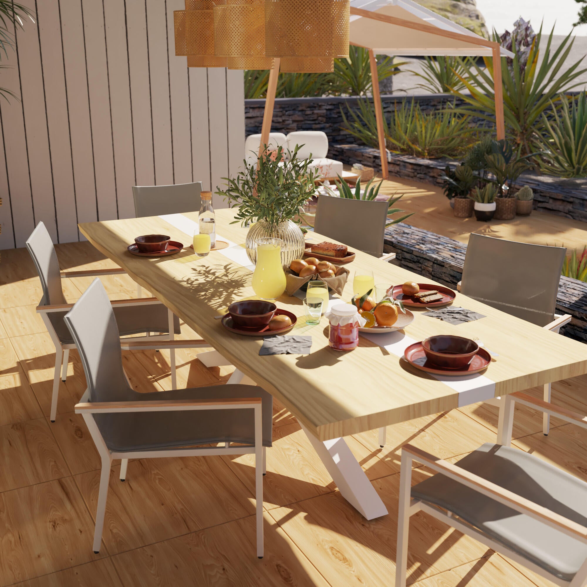 Mesa de madeira NATERIAL LAGOS 280X106X75CM - 2