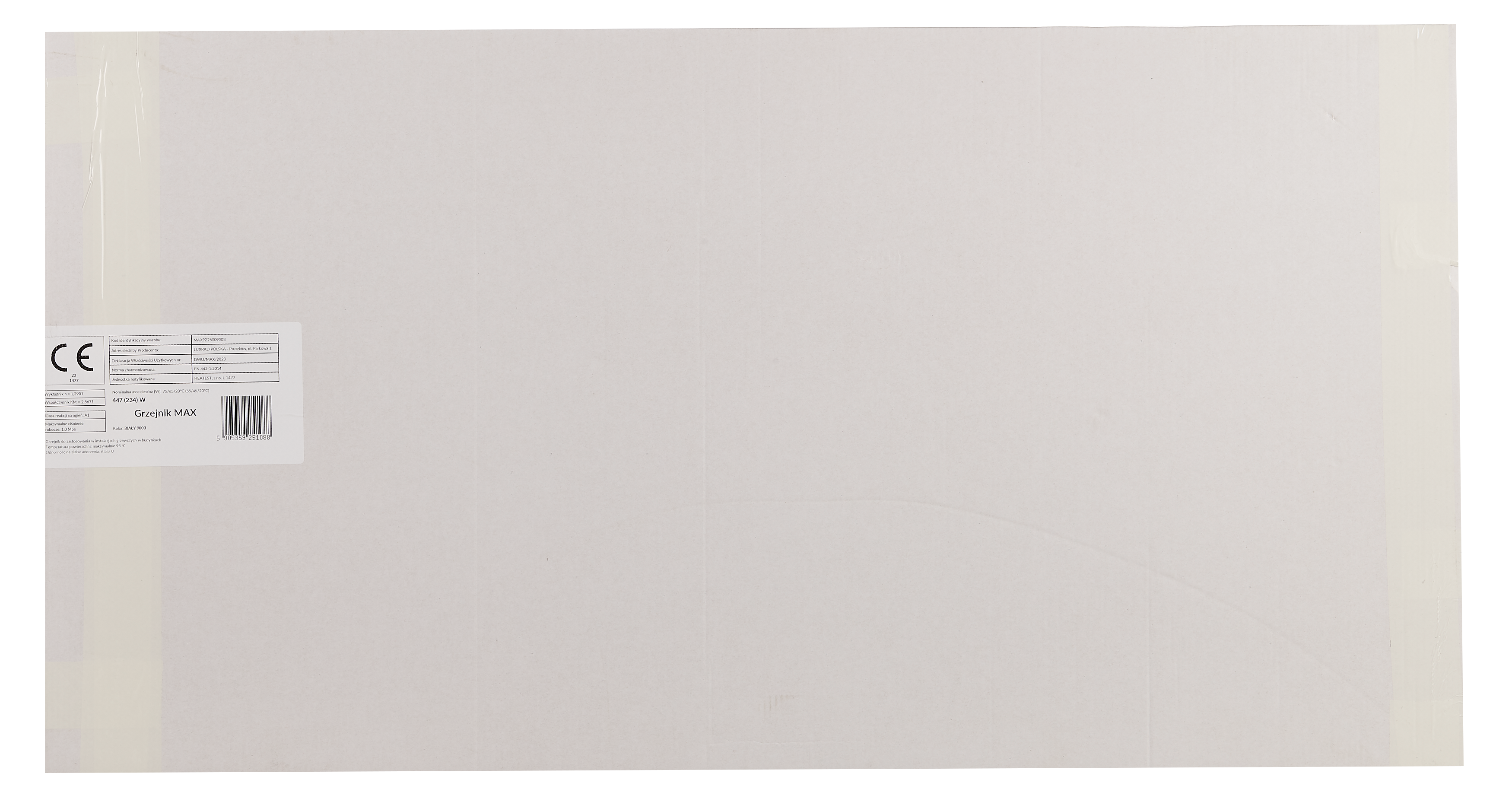 Grzejnik łazienkowy LUX 92.2x50 cm 447W biały LUXRAD - 2