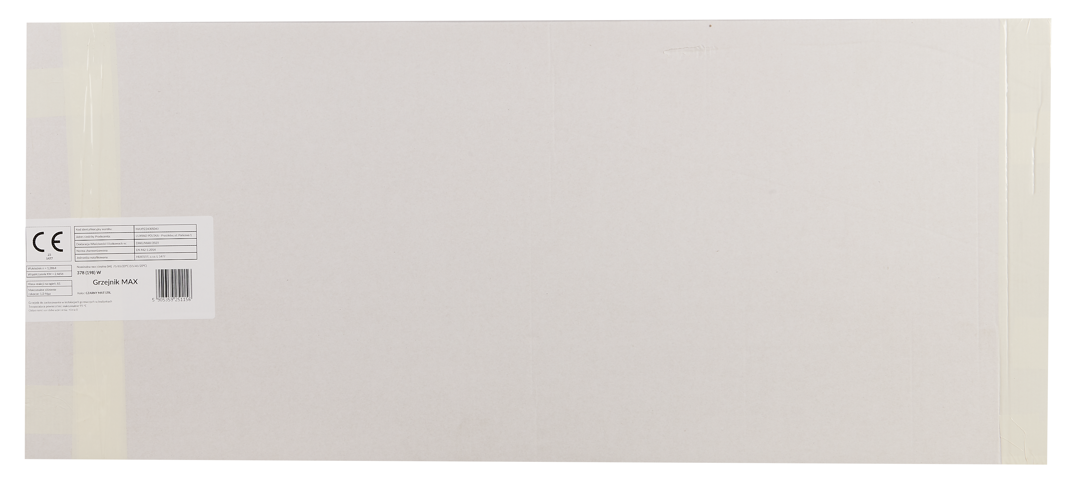 Grzejnik łazienkowy LUX 92.2x40 cm 378W czarny mat LUXRAD - 2