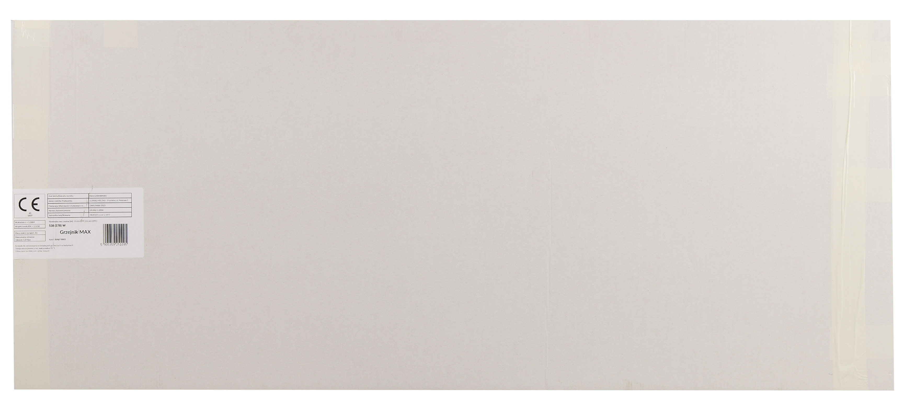 Grzejnik łazienkowy LUX 120x50 cm 538W biały EQUATION - 2