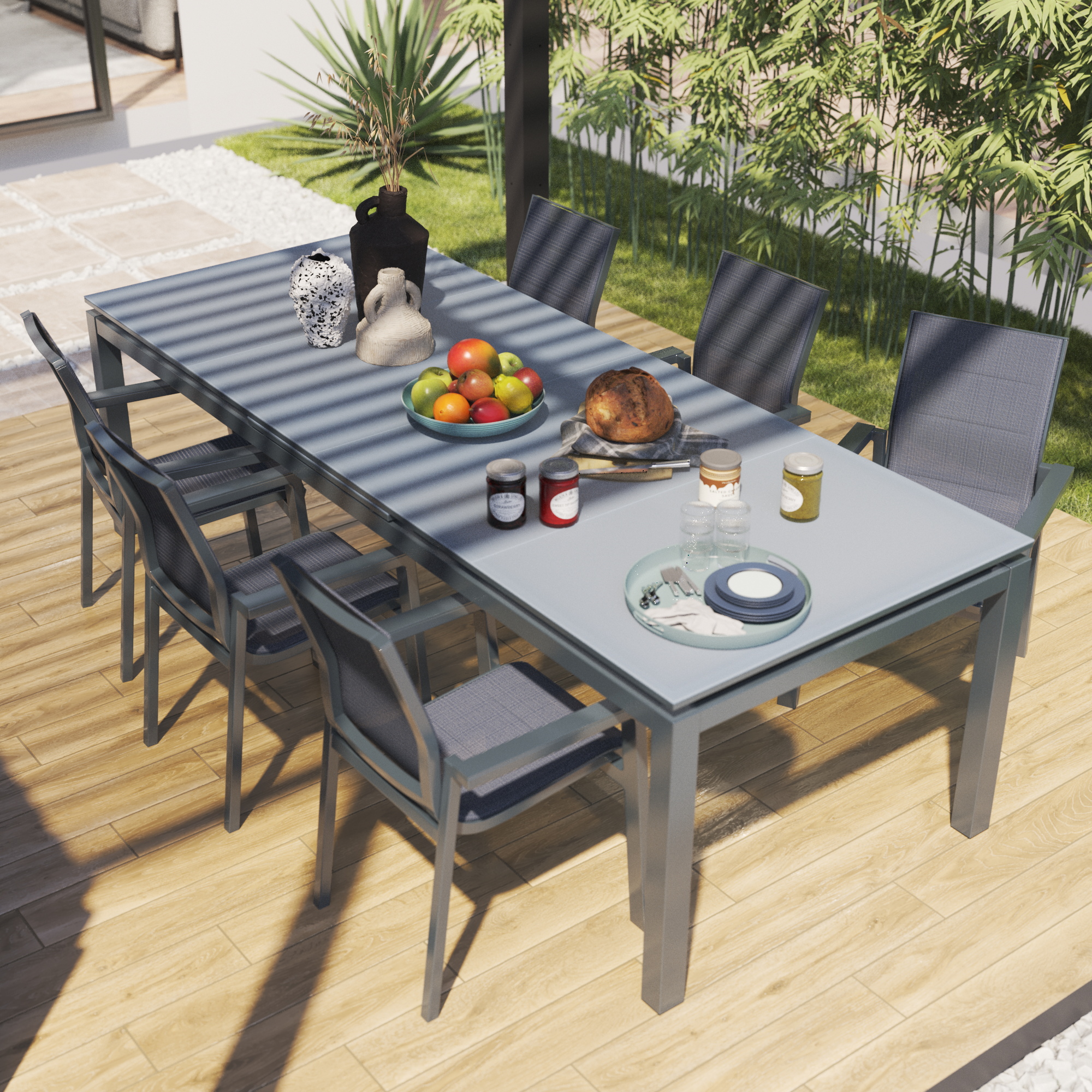 Fauteuil de jardin NATERIAL Orion gamma en aluminium gris - 2