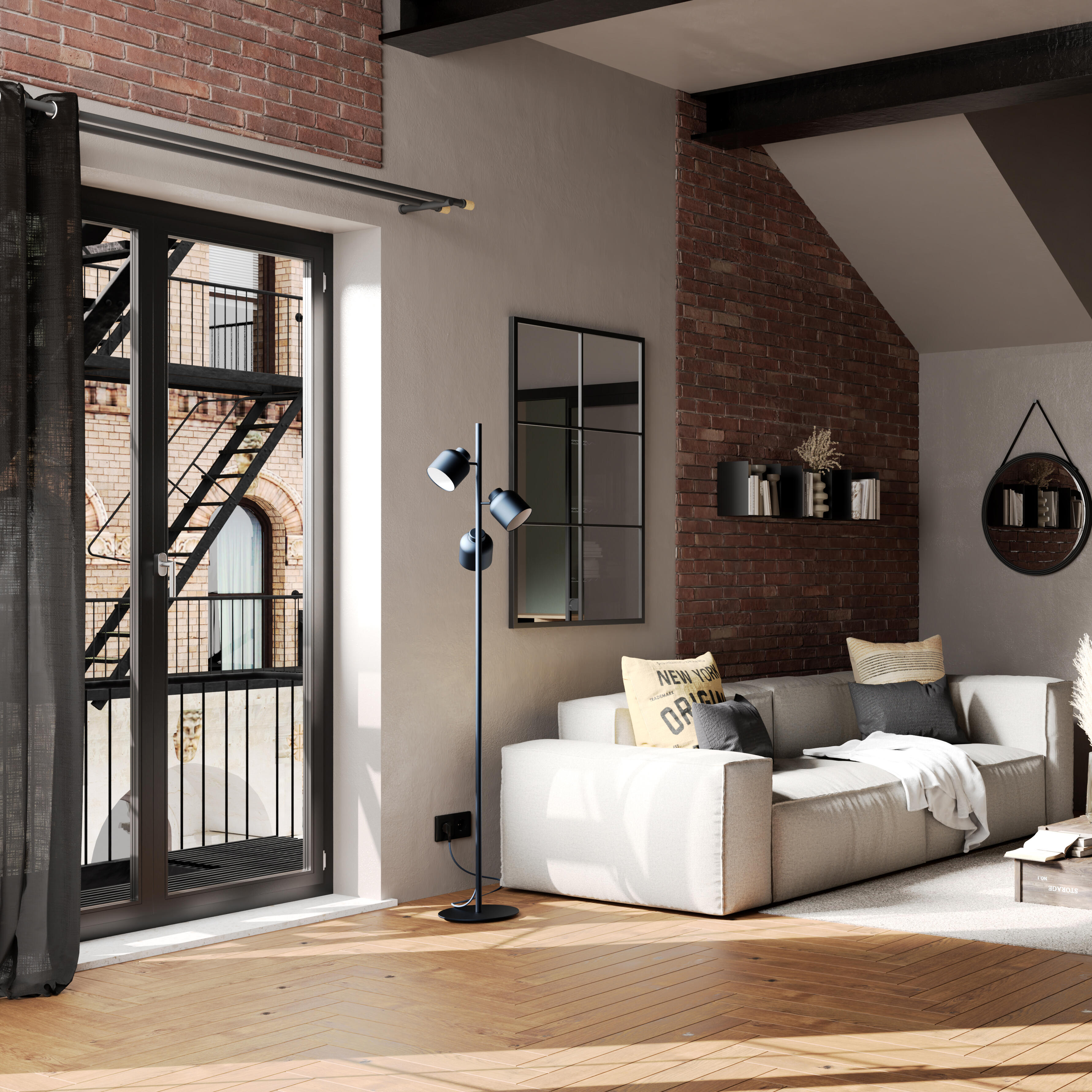 Carta da parati Effecto muro beige - rame, 53 cm x 10.05 m - 2