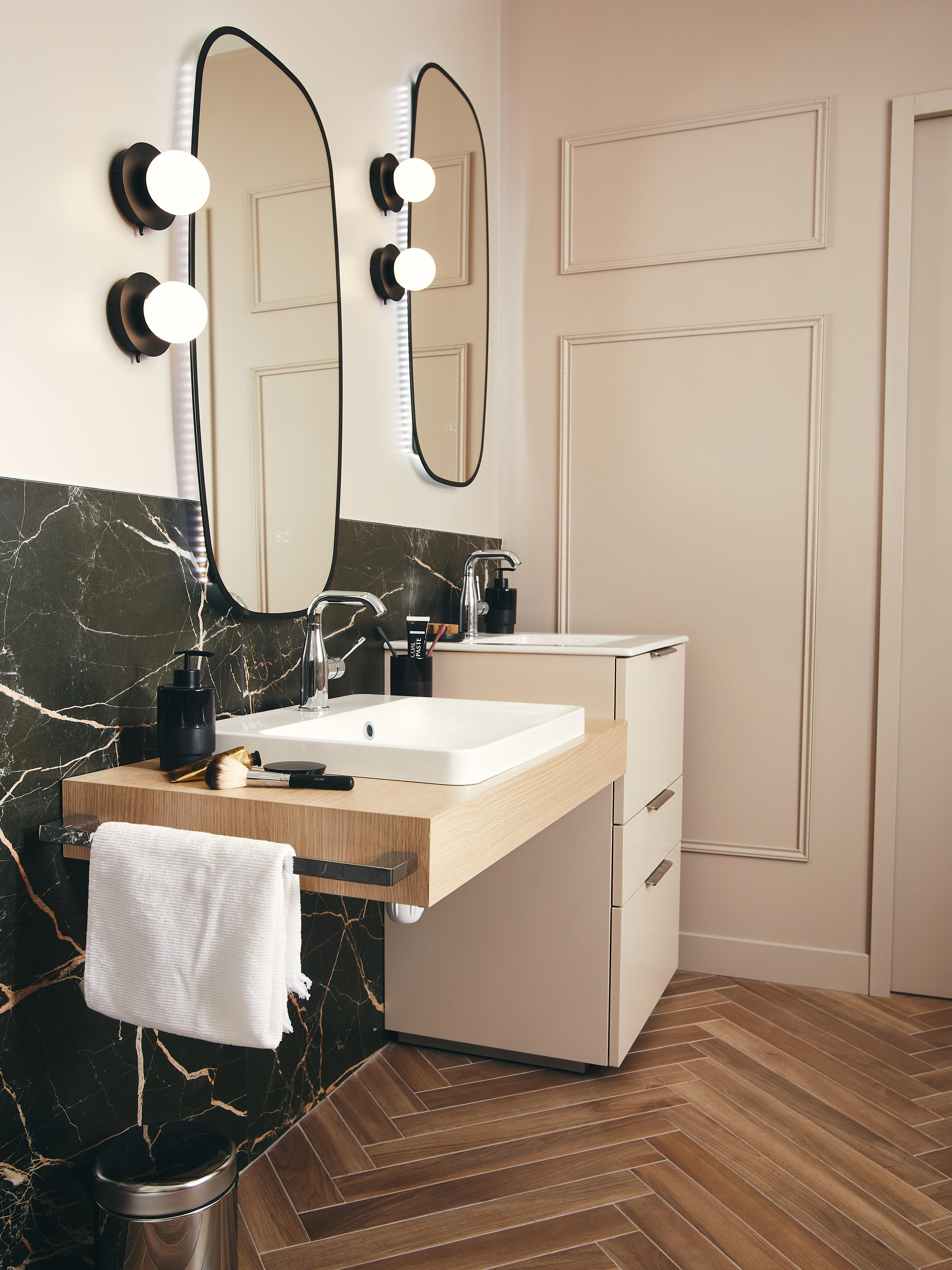 Top per lavabo Neo SENSEA L 121 x H 10 x P 48.5 cm rovere truciolare - 6