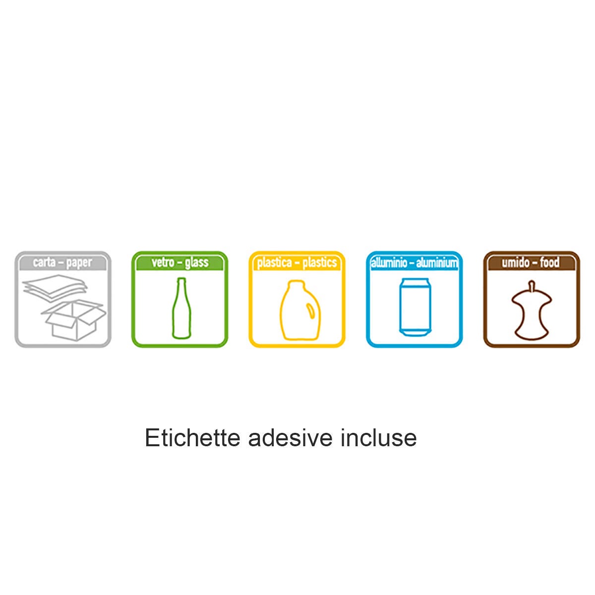 Pattumiera per raccolta differenziata AMICA STEFANPLAST manuale grigio cemento 20 L - 6