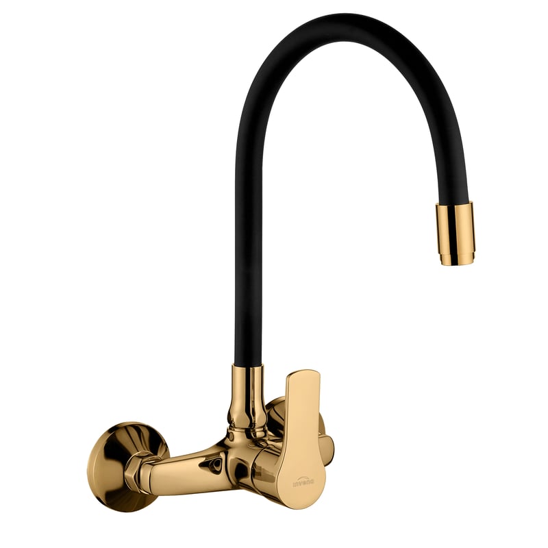 Bateria kuchenna ścienna z elastyczną wylewką Verso ZŁota Invena