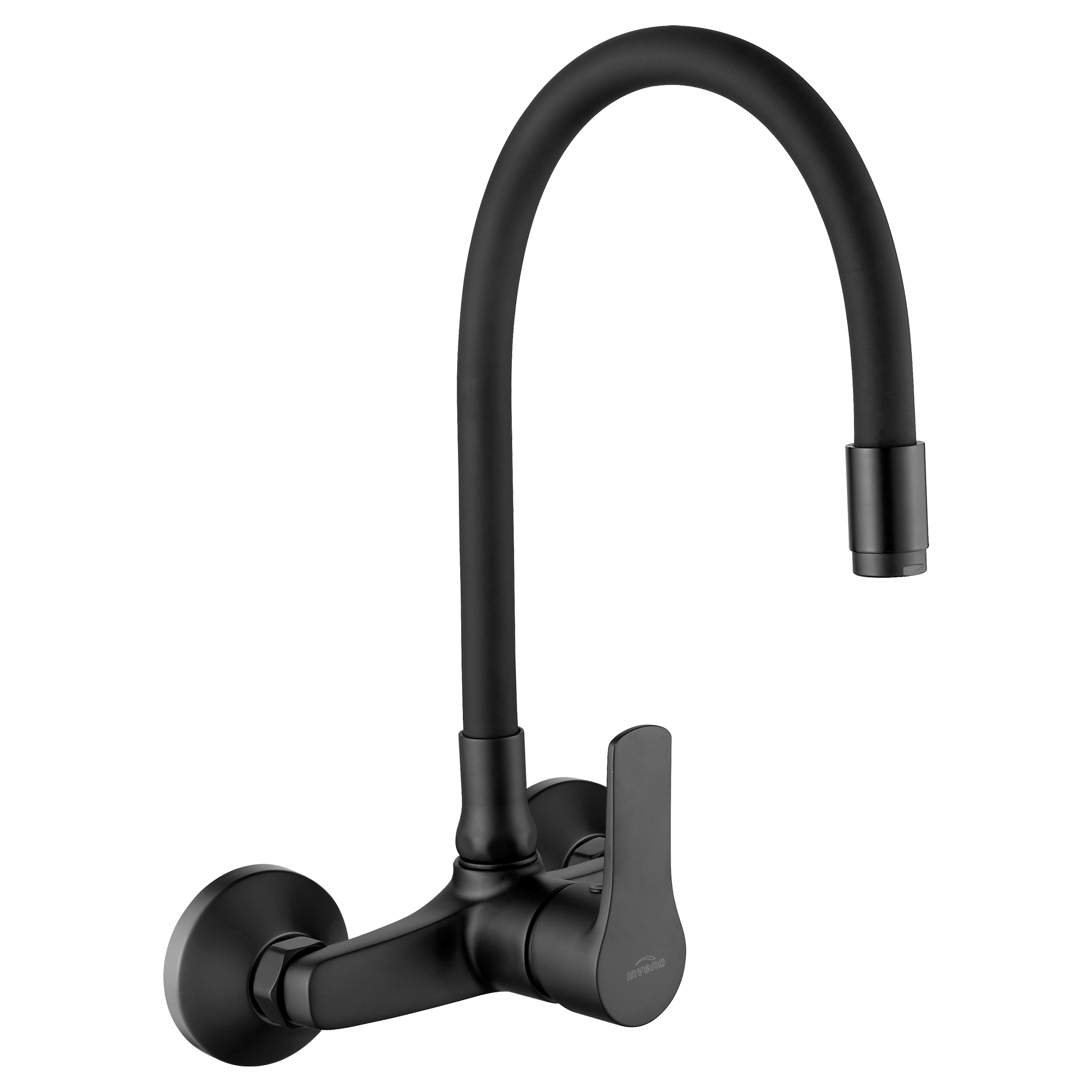 Bateria kuchenna ścienna z elastyczną wylewką Czarna M Verso Invena