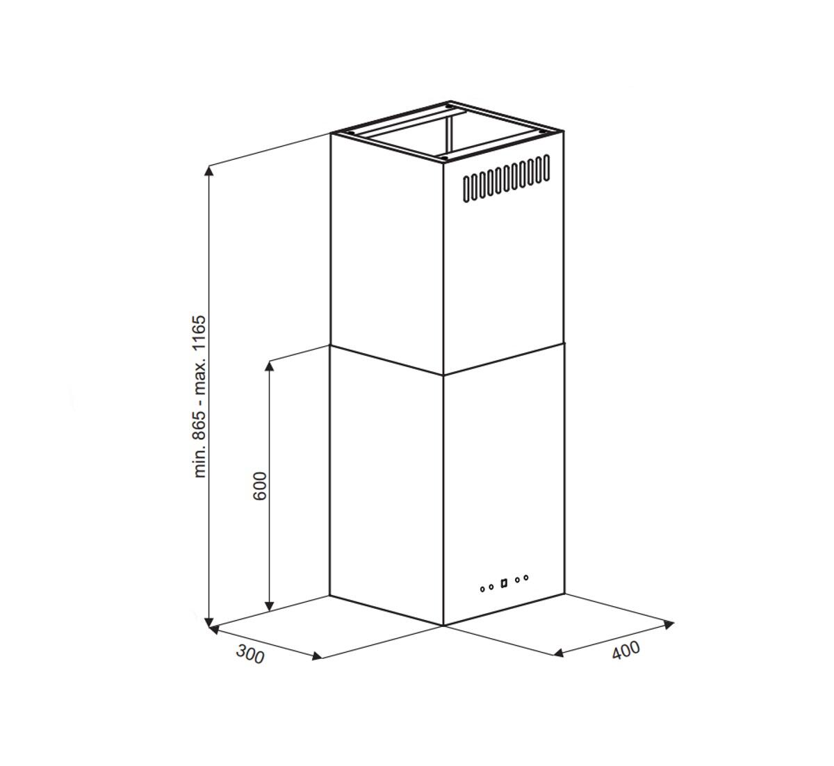 Okap wyspowy KRW 40 cm inox Ciarko - 2