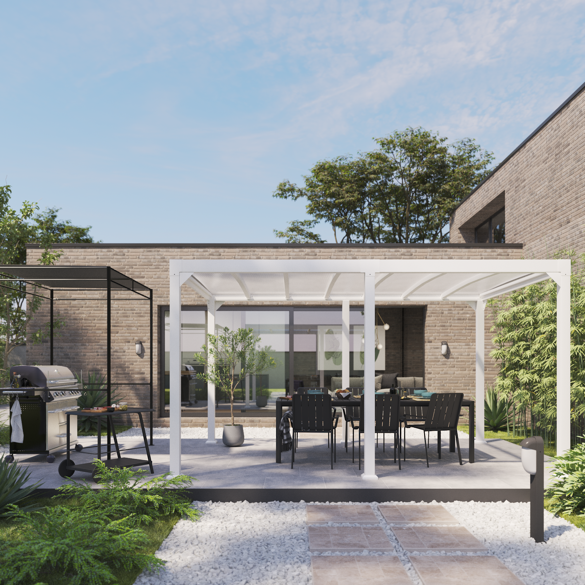 Sedia da giardino con braccioli Idaho NATERIAL, struttura in alluminio grigio, seduta in alluminio antracite - 7