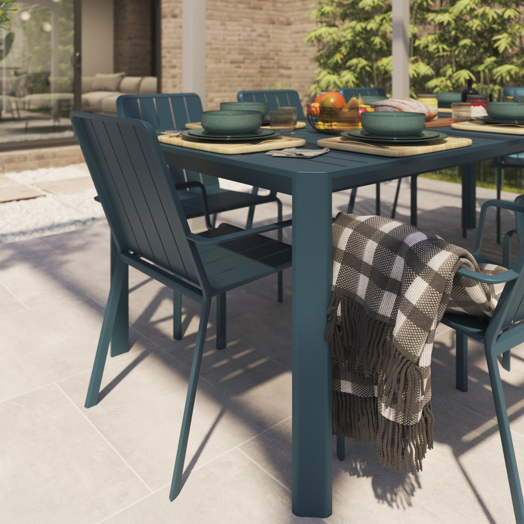 Fauteuil de jardin NATERIAL en aluminium bleu - 5