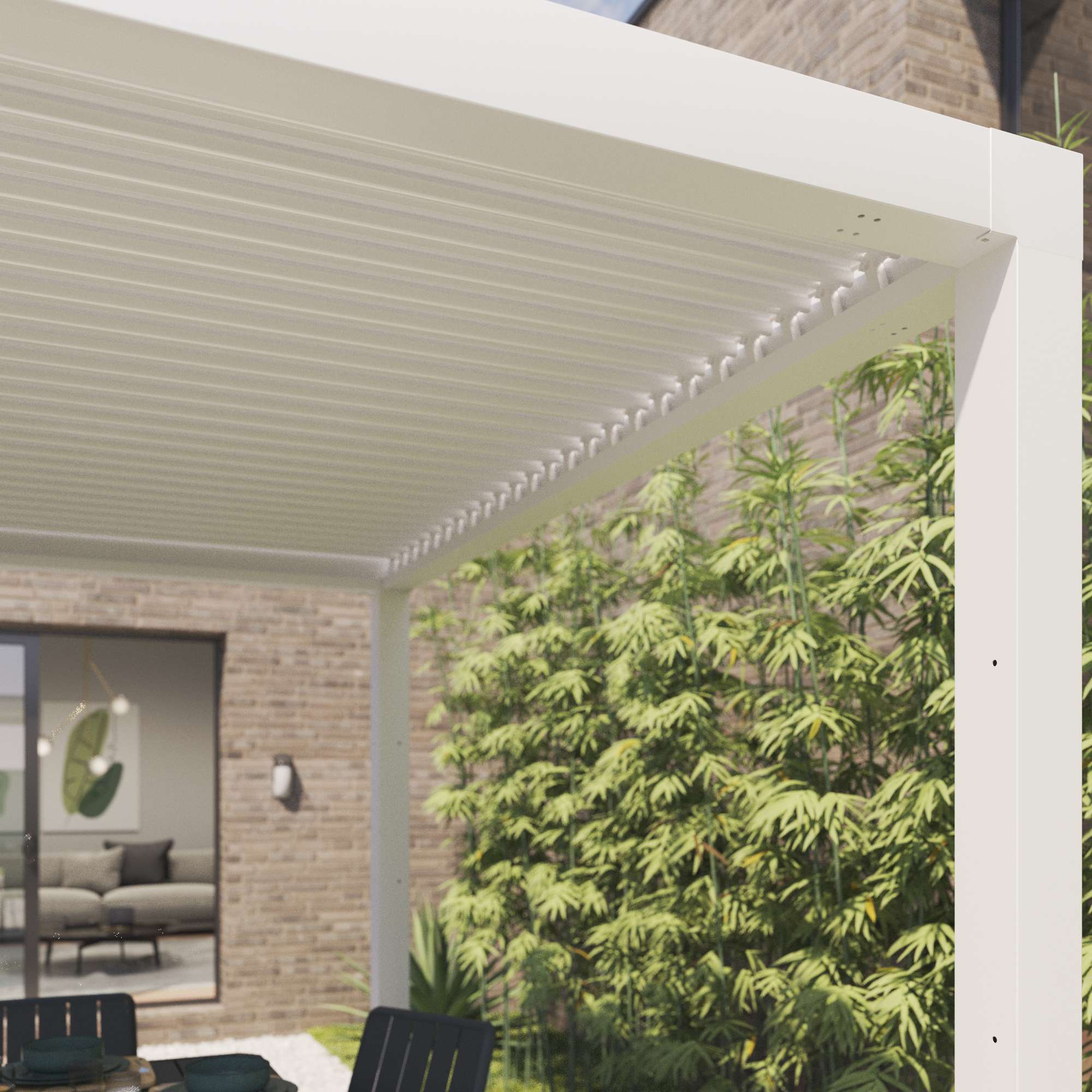 Pergola autoportante NATERIAL Odyssea / persea aluminium blanc, 11.52 m² - 11