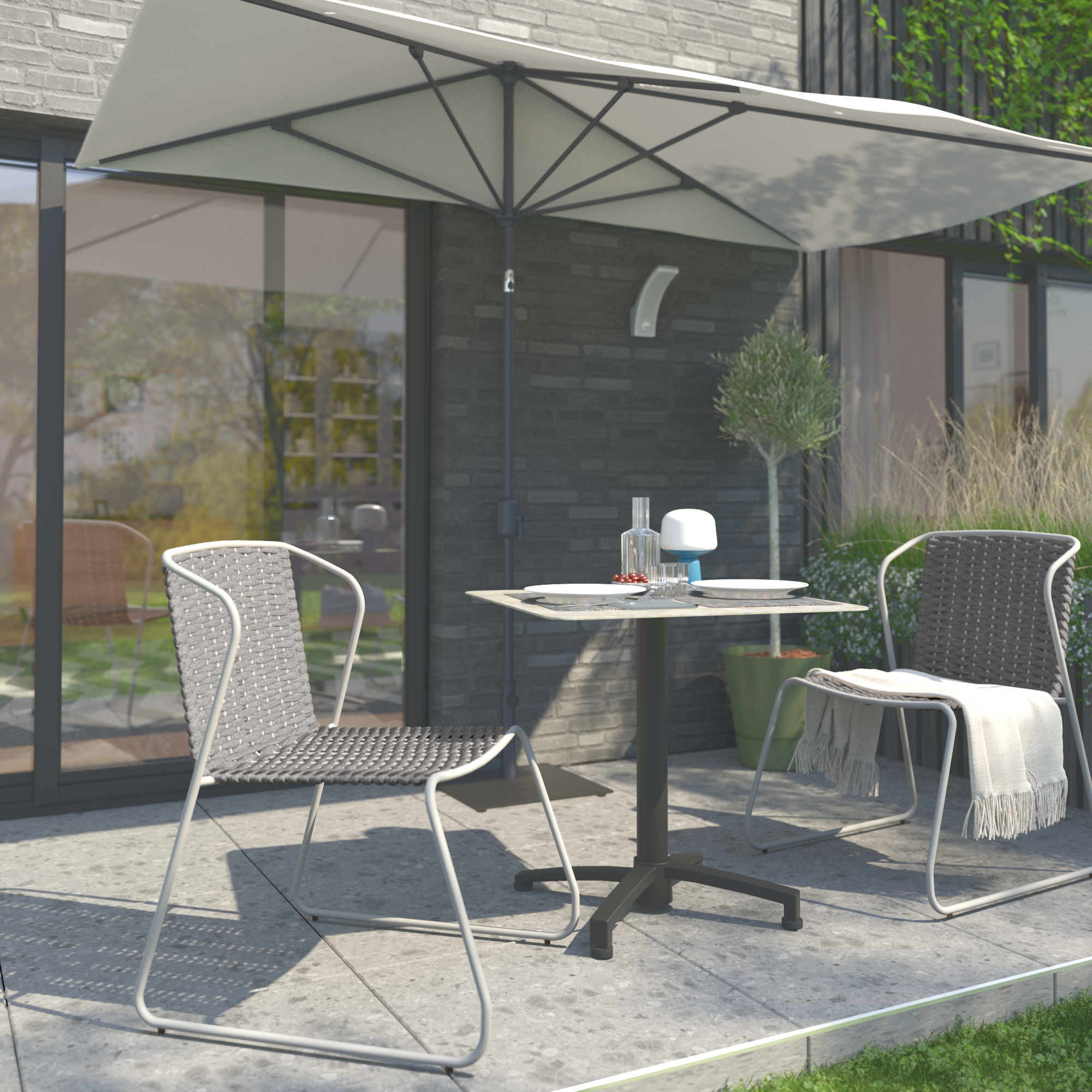 Chapéu de sol em meia lua NATERIAL ARKEA 200G 270X135CM BRANCO - 10