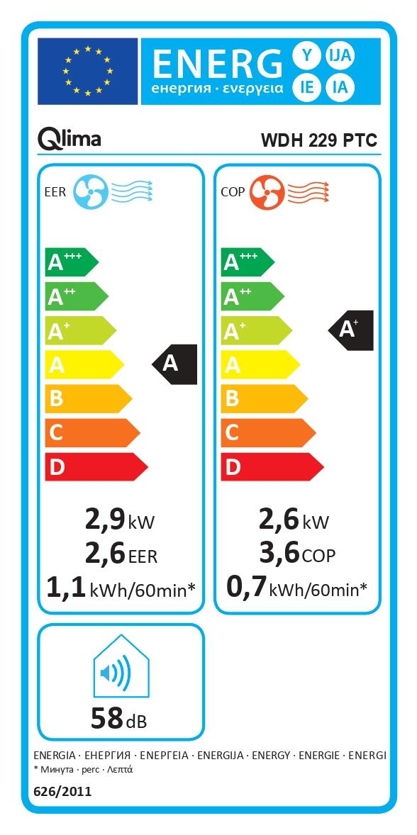 Climatiseur fixe monobloc QLIMA Wdh 229 ptc, 2.93 kW - 8