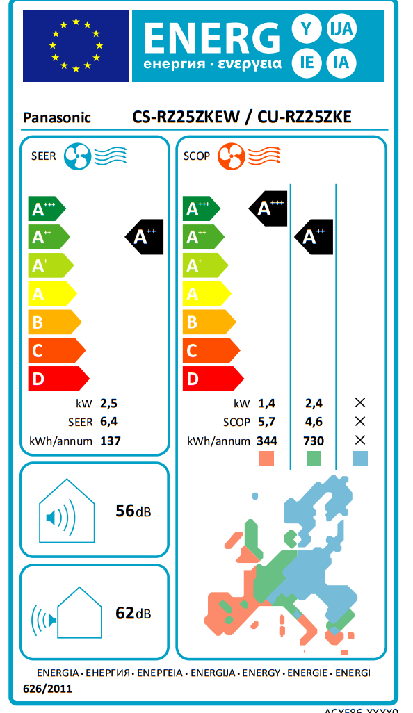 Condizionatore a muro monosplit PANASONIC ETHEREA 2023 NANOEX  WIFI 18K classe raffreddamento A+++, classe di riscaldamento A++, bianco - 5