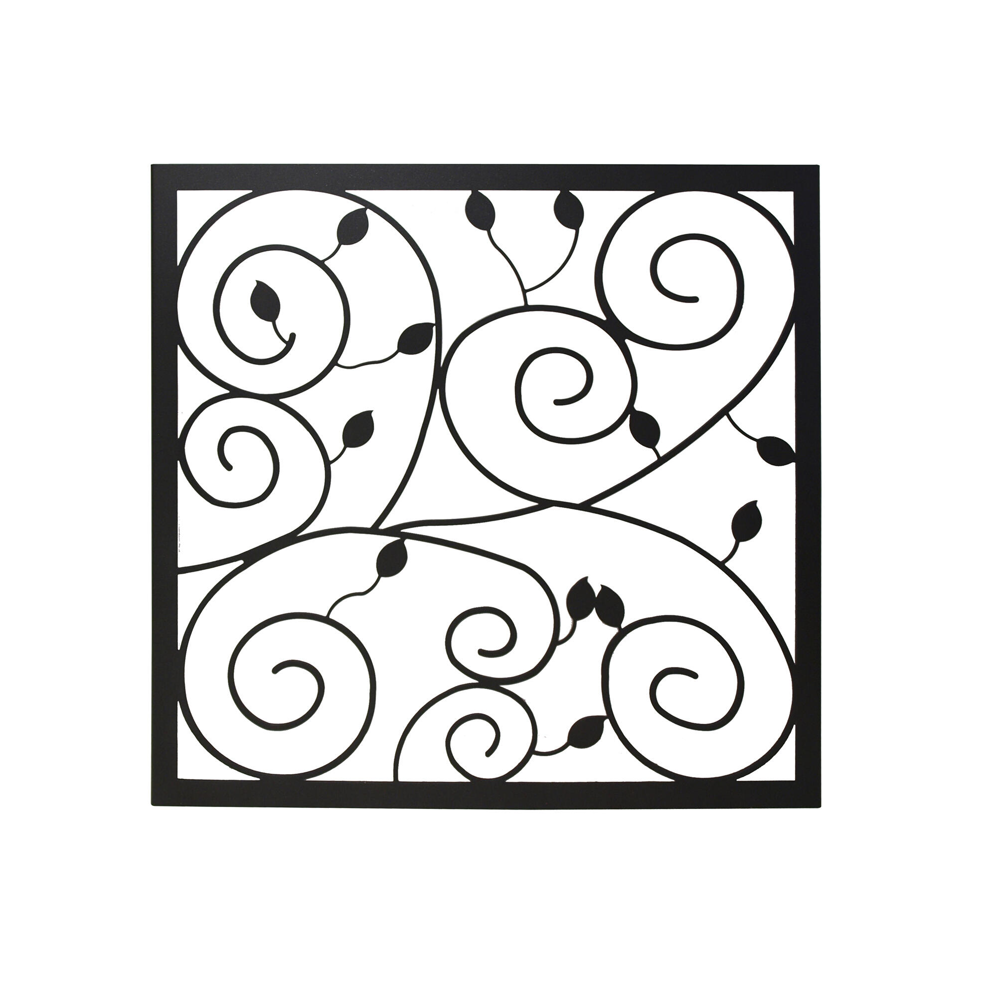 Reja ventana floral negro 145x145 cm