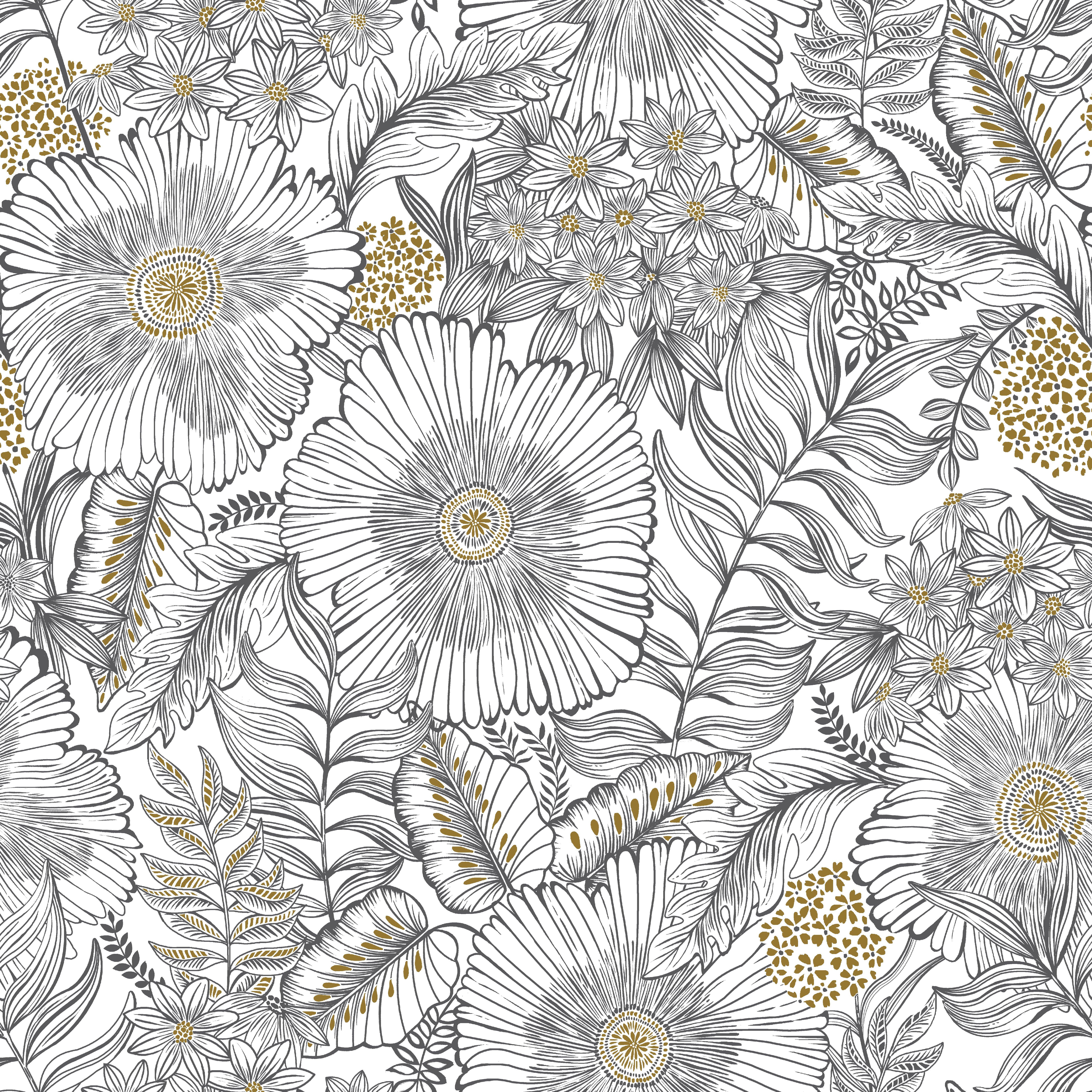 Papier peint intissé fleurs anglaises blanc - 3