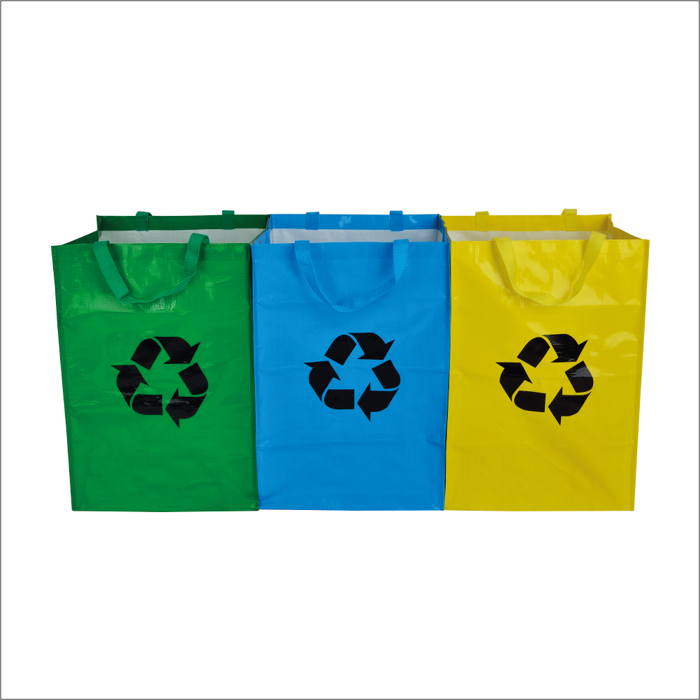Pack de 3 bolsas de reciclaje para cubo delinia para más de 50 litros