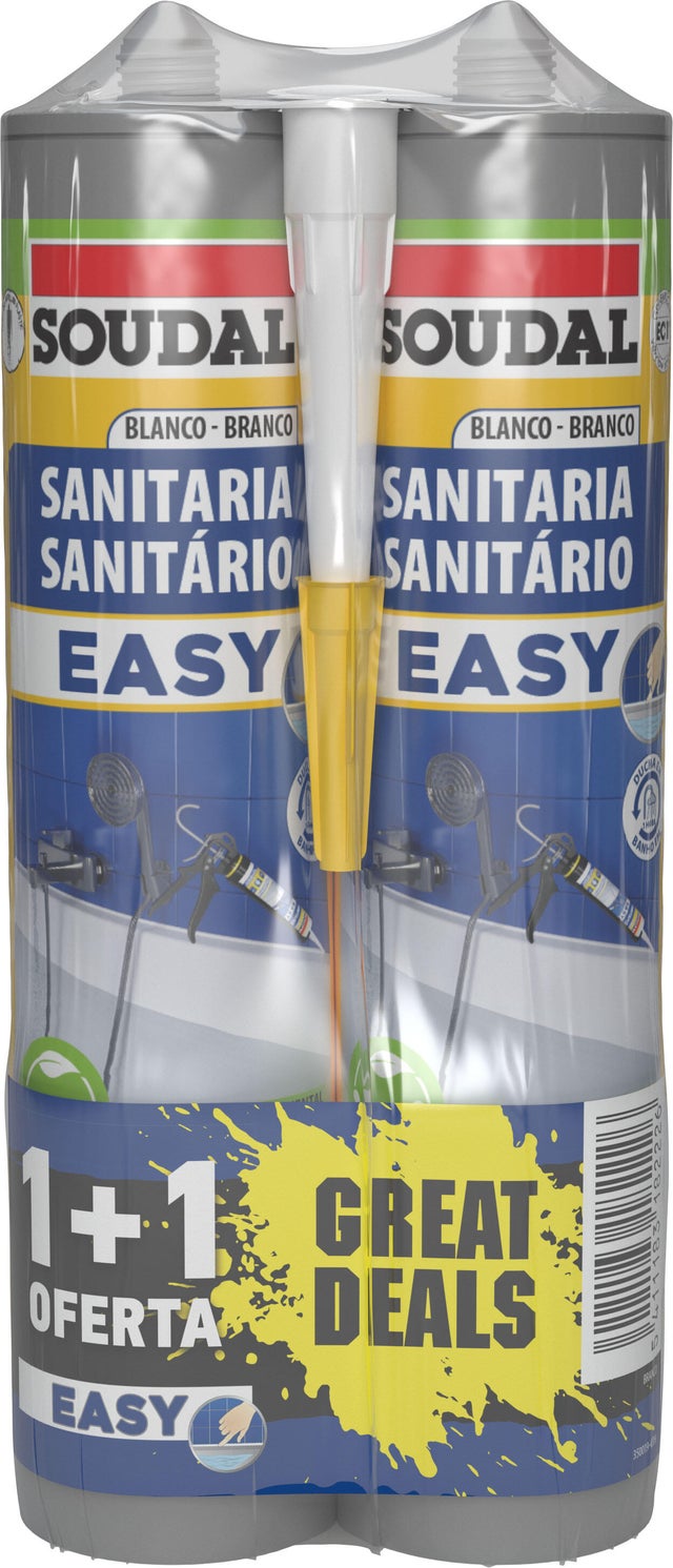 Pack 2 silicones casa de banho 290 ml branco Soudal