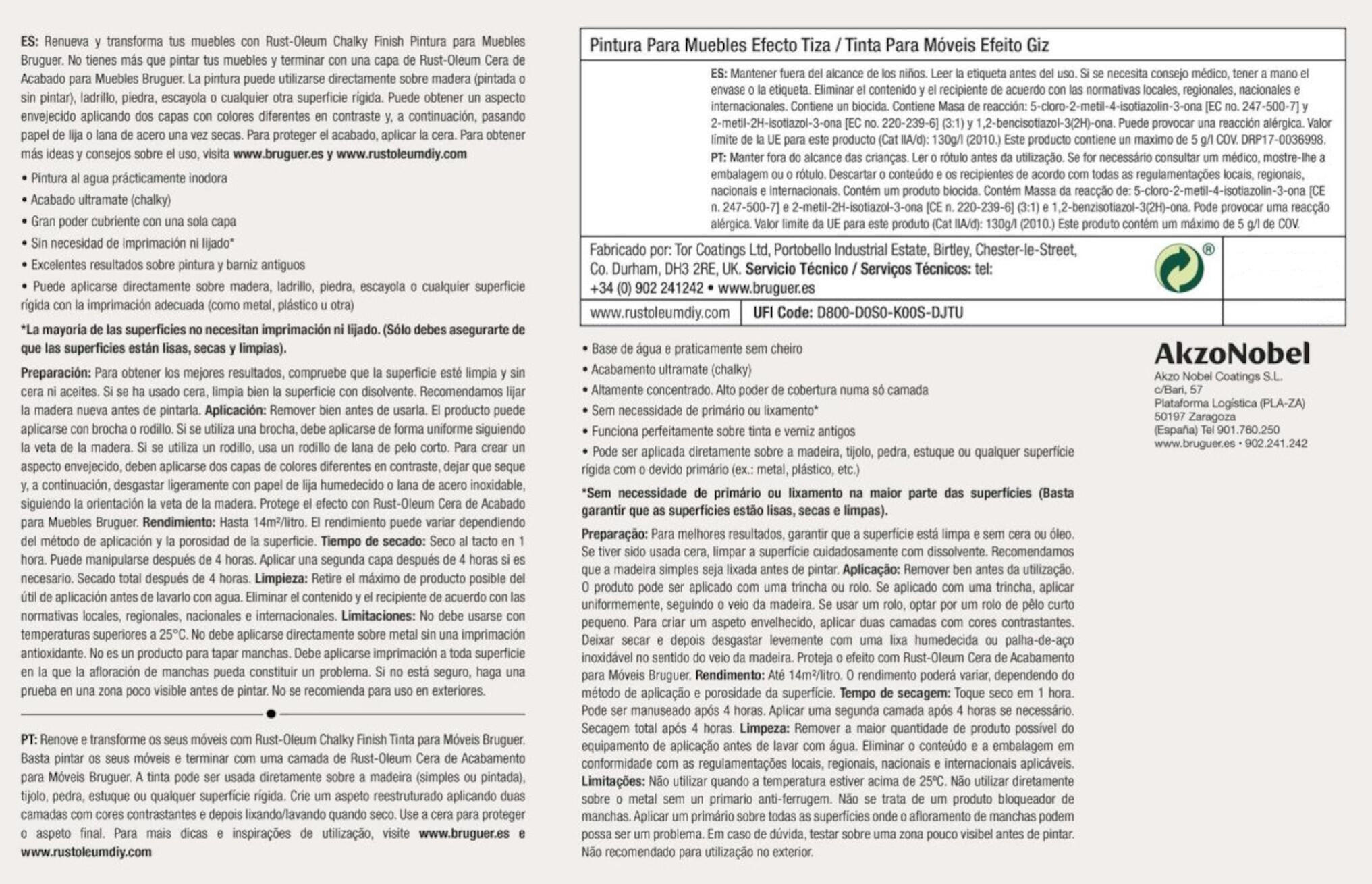 Pintura Chalky para muebles 750ml+25% gratis blanco tiza - 11