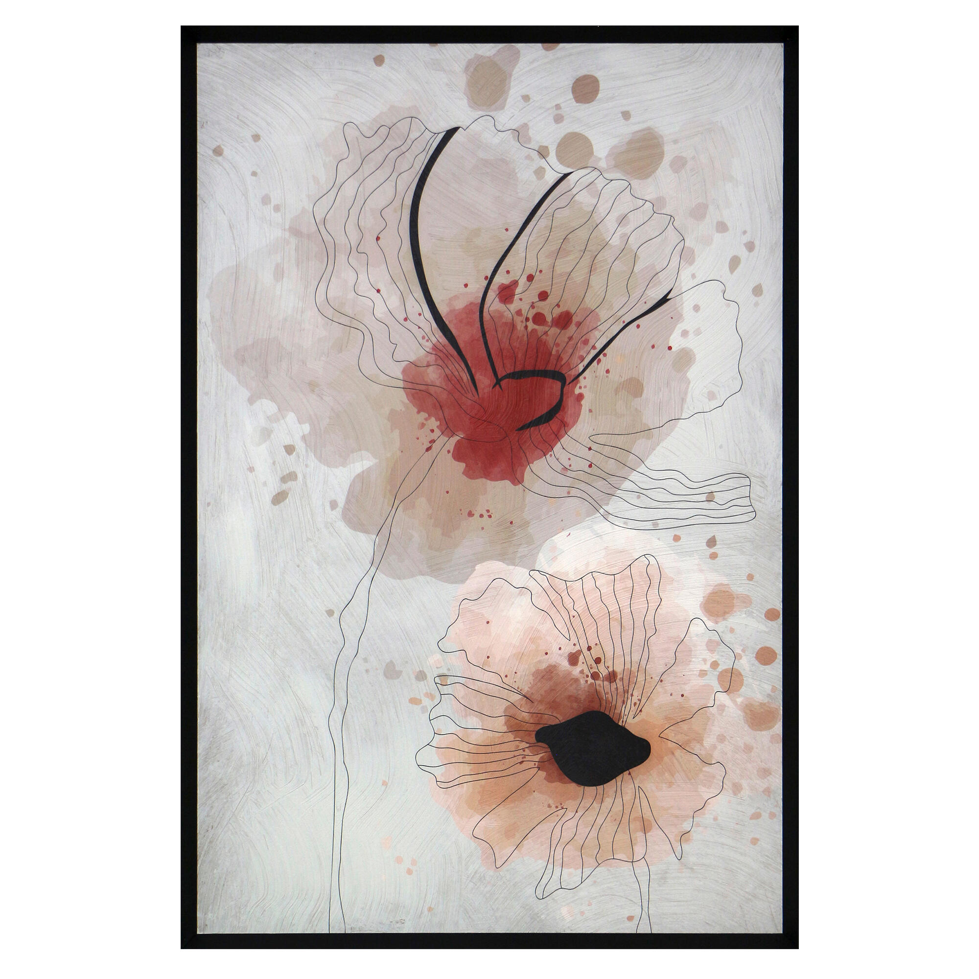 Cuadro flores enmarcado 60x80 cm