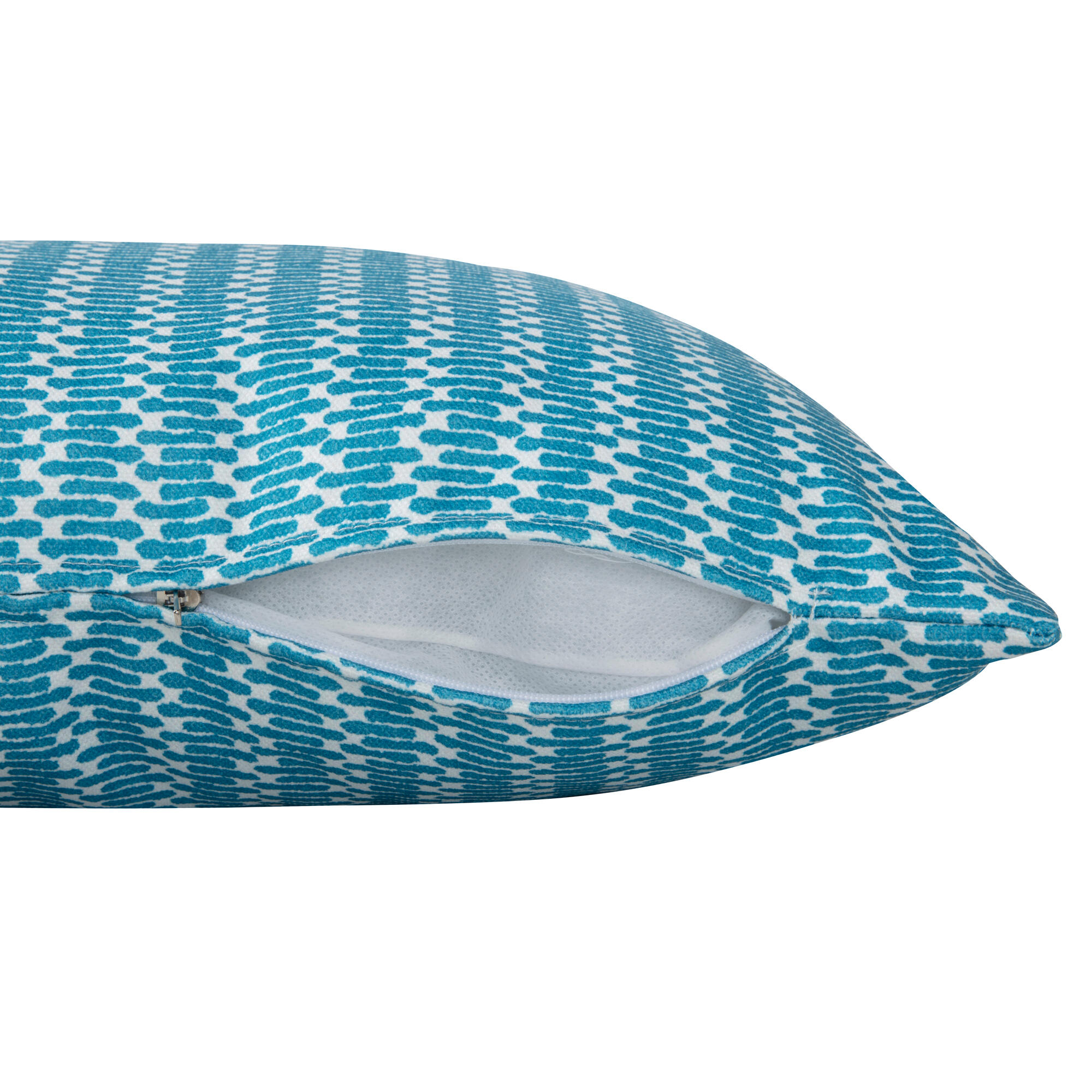 Funda de cojín rectangular Codi algodón poliéster rayas azul con cremallera 50x30cm - 5