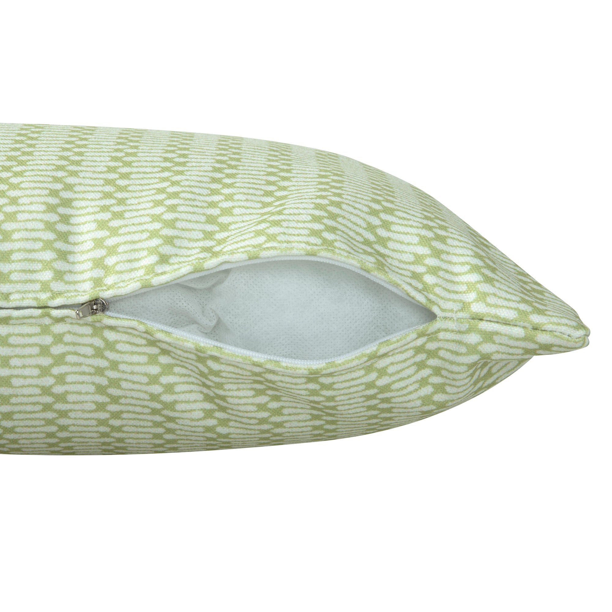 Funda de cojín rectangular Codi algodón poliéster rayas verde con cremallera 50x30cm - 5