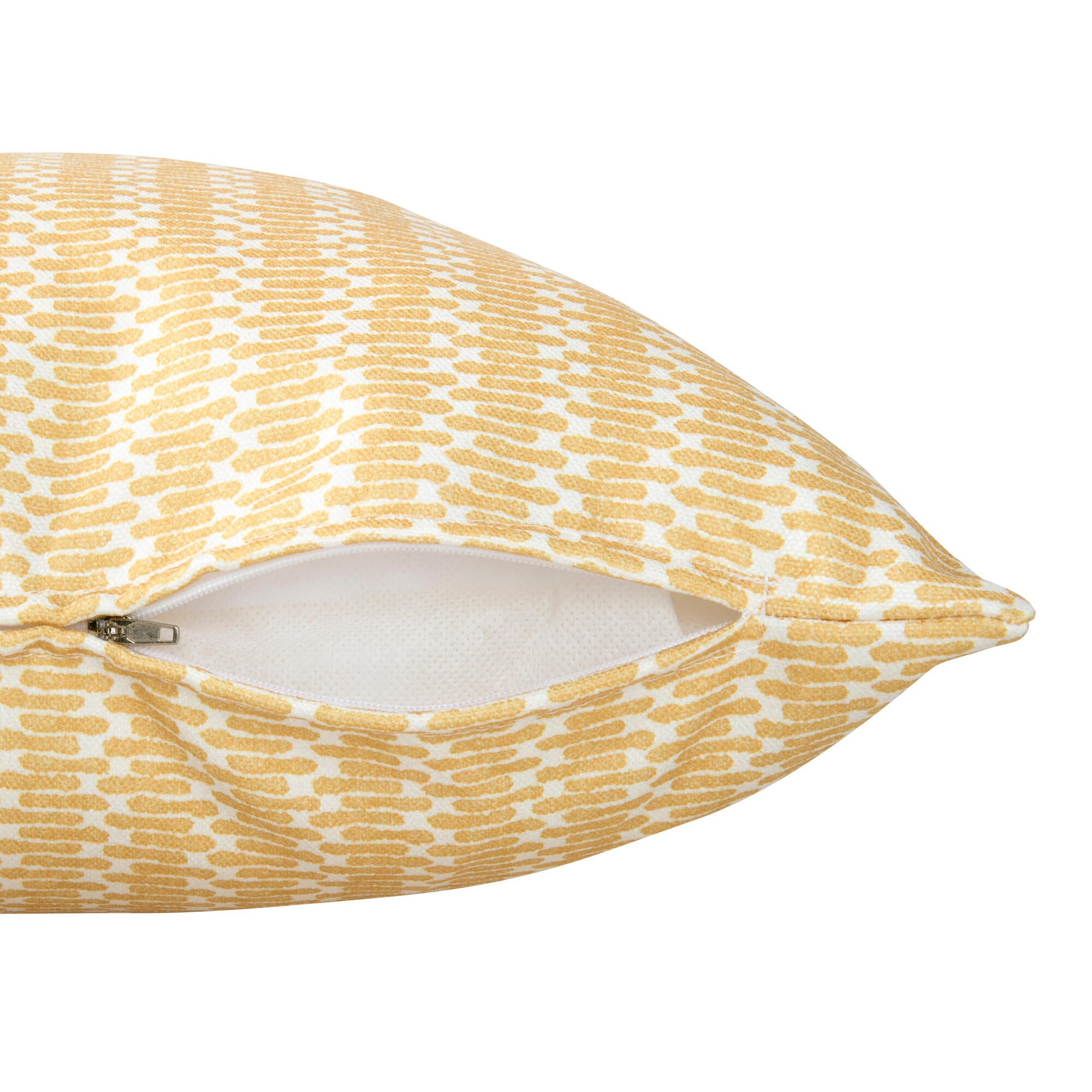 Funda de cojín cuadrada Codi algodón poliéster rayas amarillo con cremallera 45x45cm - 5