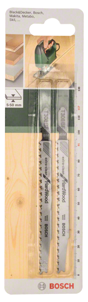 Lot de 2 lames de scie sauteuse pour parquet et stratifié BOSCH T308BF 5-50 mm