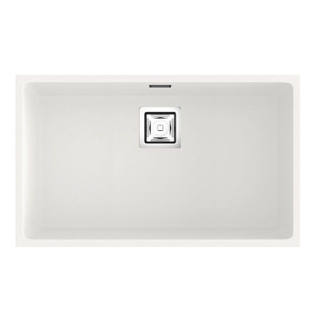 Fregadero cocina Poalgi Zie bajo encimera 1 seno 75x45 cm Hekla blanco mueble a partir de 70 cm