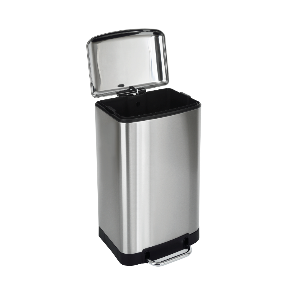 Balde do lixo fecho suave 30 L Delinia Slim inox - 3