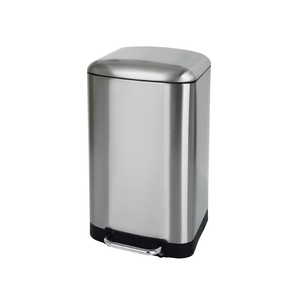 Balde do lixo fecho suave 30 L Delinia Slim inox - 2
