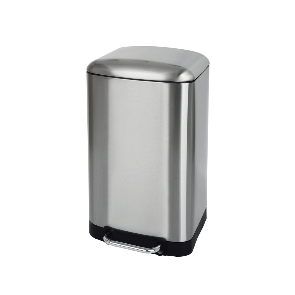 Cubo de basura con pedal DELINIA cuadrado de acero 30 litros Leroy Merlin