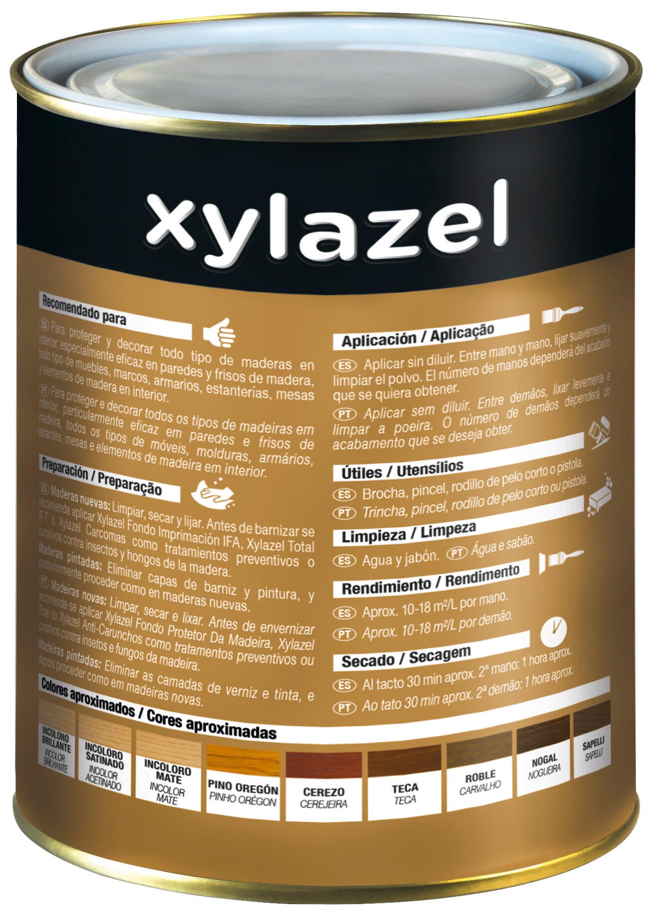 Barniz interior satinado XYLAZEL 750ml sapelly - 3